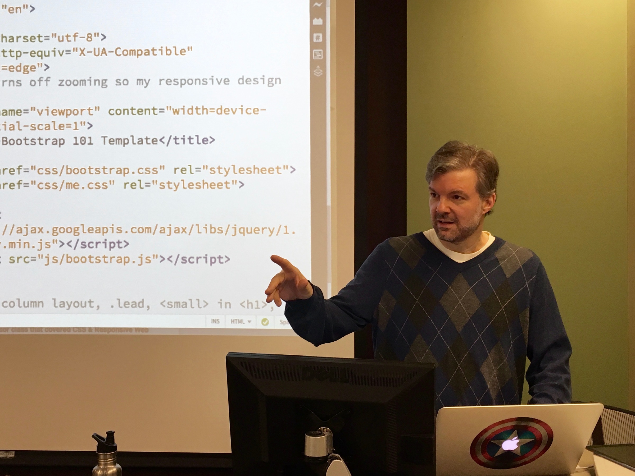 Scott Granneman teaching at Webster University, 2015
